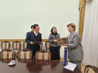 Meeting with Director of Russian Language Institute, Heilongjiang University