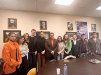 Victor Boychev meets with students
